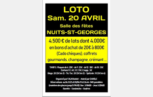 LOTO du club 20 avril à Nuits