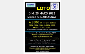 Prochain loto du club 20 mars 2022