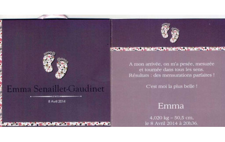 Bienvenue à Emma, fille de Julien (Seniors-1) et de Stéphanie