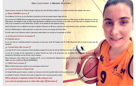 Marine, joueuse SF Région et coach des SF Département